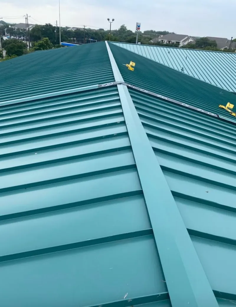 Green commercial metal roof ridge and valley for Metal Roof Repair in Maysville